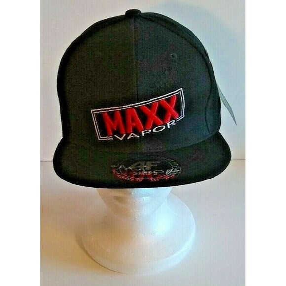 Academy Fits Maxx Vapor Men's Black Snapback Flat Bill Hat - Picture 1 of 6